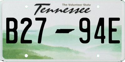 TN license plate B2794E