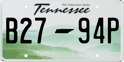TN license plate B2794P