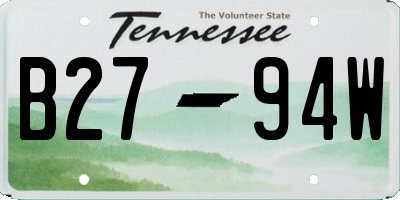 TN license plate B2794W
