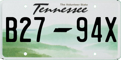 TN license plate B2794X