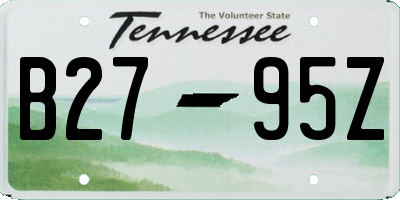 TN license plate B2795Z