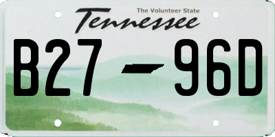 TN license plate B2796D