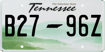 TN license plate B2796Z
