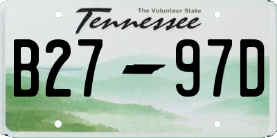 TN license plate B2797D