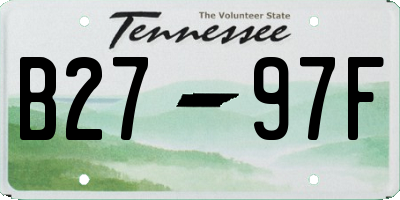 TN license plate B2797F