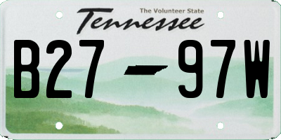 TN license plate B2797W