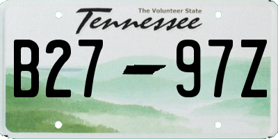 TN license plate B2797Z