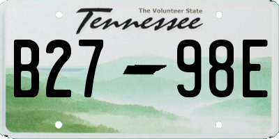 TN license plate B2798E