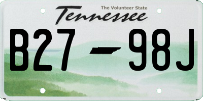 TN license plate B2798J