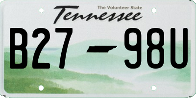 TN license plate B2798U