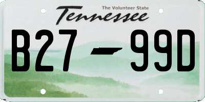 TN license plate B2799D