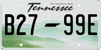 TN license plate B2799E