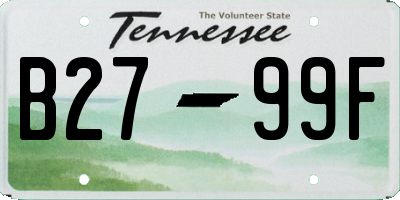 TN license plate B2799F