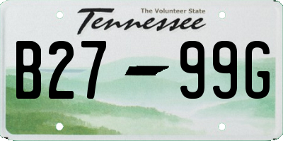 TN license plate B2799G