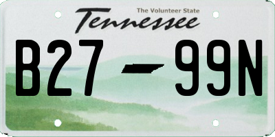TN license plate B2799N