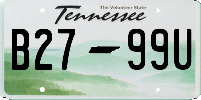TN license plate B2799U