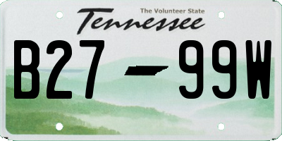 TN license plate B2799W