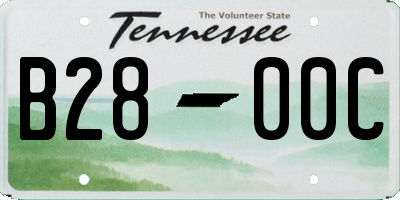 TN license plate B2800C