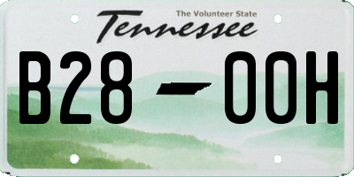 TN license plate B2800H