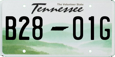 TN license plate B2801G