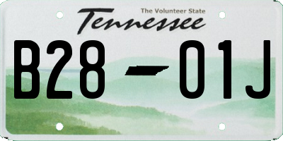 TN license plate B2801J