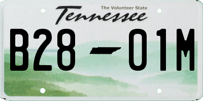 TN license plate B2801M