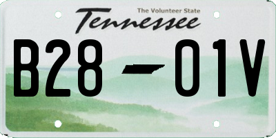 TN license plate B2801V
