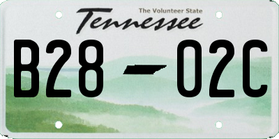 TN license plate B2802C