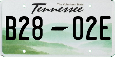 TN license plate B2802E