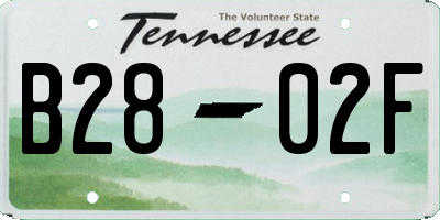 TN license plate B2802F