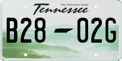 TN license plate B2802G
