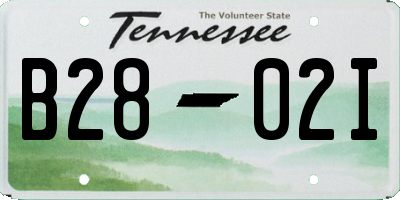 TN license plate B2802I
