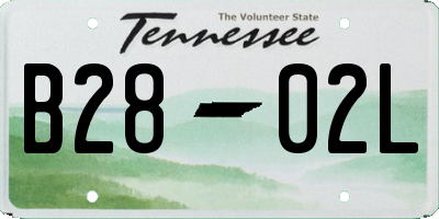 TN license plate B2802L