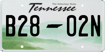 TN license plate B2802N