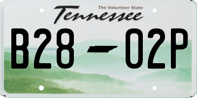 TN license plate B2802P