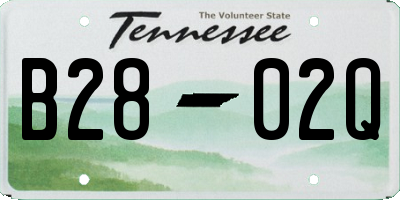 TN license plate B2802Q