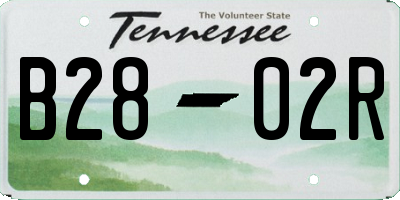 TN license plate B2802R
