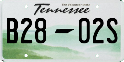 TN license plate B2802S