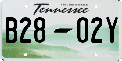 TN license plate B2802Y