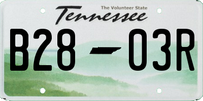 TN license plate B2803R