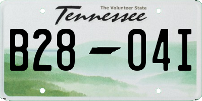 TN license plate B2804I