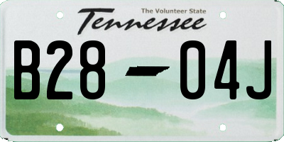 TN license plate B2804J