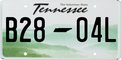 TN license plate B2804L