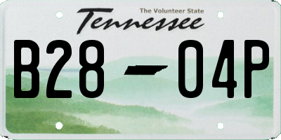 TN license plate B2804P