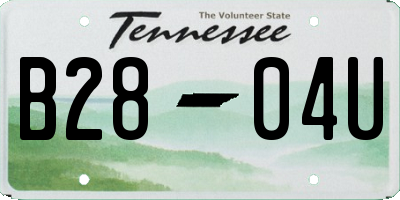 TN license plate B2804U