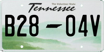 TN license plate B2804V