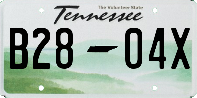 TN license plate B2804X