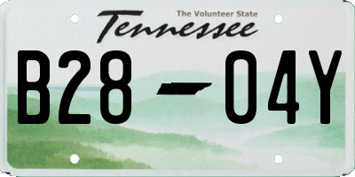 TN license plate B2804Y