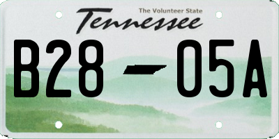 TN license plate B2805A