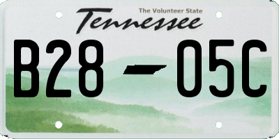 TN license plate B2805C